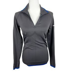 Adidas x Stella McCartney Sweater Women Medium Grey Blue Trip Pullover Stretch